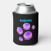 Rafraîchisseur Pour Canette Caricature kawaii de méduse violette rose mou (Can Dos)