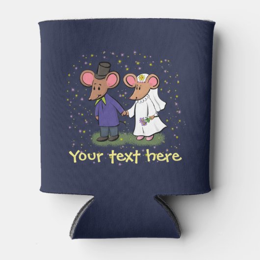 Rafraîchisseur Pour Canette Caricature mariage mignon à la souris peut refroid (Devant)