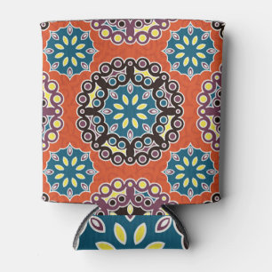 Rafraîchisseur Pour Canette Carrelage arabe, motif patchwork vintage.