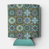 Rafraîchisseur Pour Canette Carrelage Méditerranéen En Vert Bleu Personnaliser (Dos)