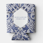 Rafraîchisseur Pour Canette Carrelage portugais rustique Mariage Faveur (Dos)