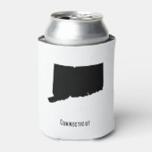 Rafraîchisseur Pour Canette Carte Connecticut - Noir et Blanc Moderne Simple (Can devant)