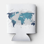 Rafraîchisseur Pour Canette Carte de dessin créative du monde (Dos)