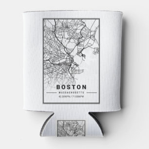 Rafraîchisseur Pour Canette Carte de la ville lumineuse de Boston