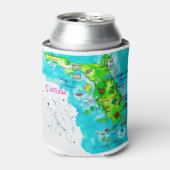 Rafraîchisseur Pour Canette Carte de l'aquarelle de Floride (Can devant)