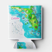 Rafraîchisseur Pour Canette Carte de l'aquarelle de Floride (Dos)