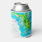 Rafraîchisseur Pour Canette Carte de l'aquarelle de Floride (Can Dos)
