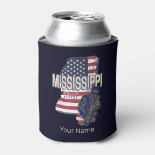 Rafraîchisseur Pour Canette Carte de l'État du Mississippi États-Unis Vintage