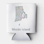 Rafraîchisseur Pour Canette Carte de l'île de Rhode (Devant)