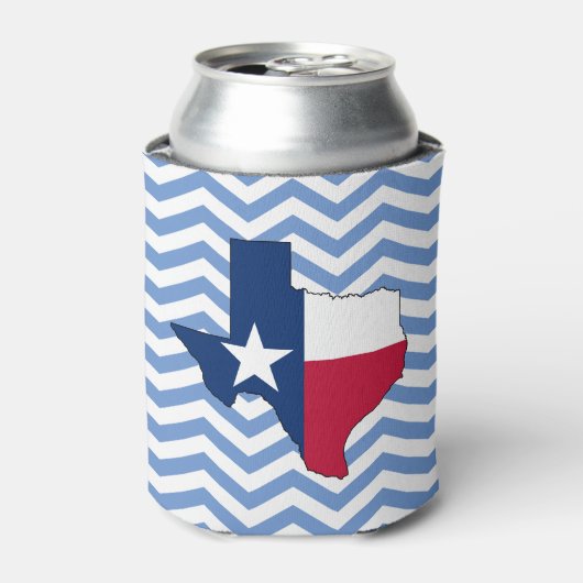 Rafraîchisseur Pour Canette Carte du drapeau du Texas Lonestar State Chevron T (Can devant)