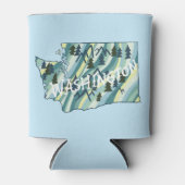 Rafraîchisseur Pour Canette Carte illustrée de l'État de Washington (Devant)