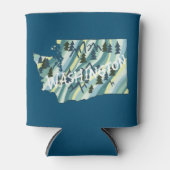 Rafraîchisseur Pour Canette Carte illustrée de l'État de Washington (Devant)