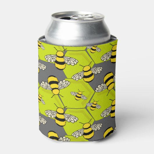 Rafraîchisseur Pour Canette Carton Bee Hive gris vert (Can devant)