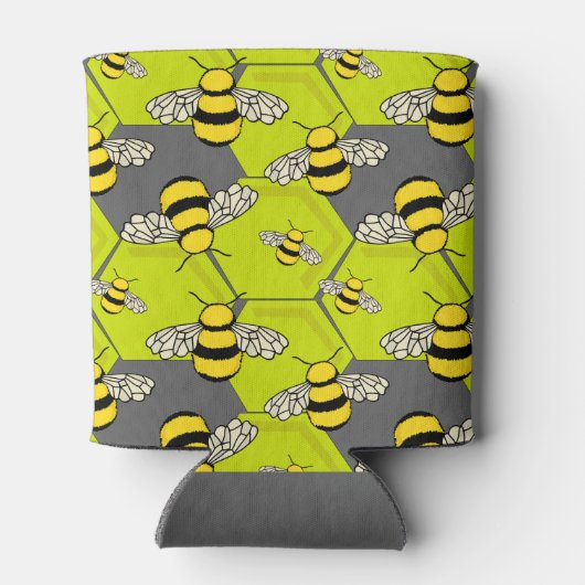 Rafraîchisseur Pour Canette Carton Bee Hive gris vert (Dos)