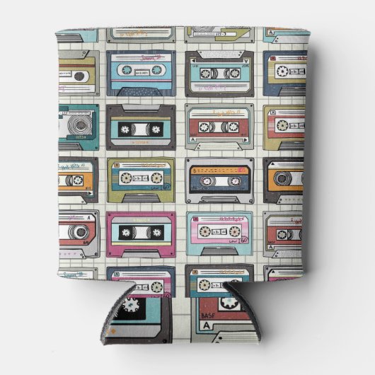 Rafraîchisseur Pour Canette Cassette de musique rétro : Icône nostalgique (Devant)