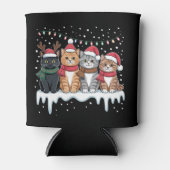 Rafraîchisseur Pour Canette Cat Christmas Light Reindeer Santa Cat Lover (Devant)