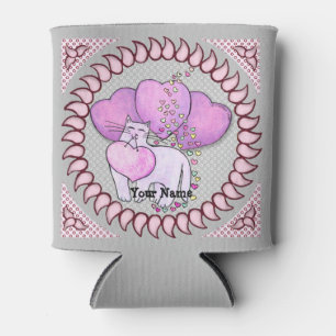 Rafraîchisseur Pour Canette Cat Love Heart nom personnalisé