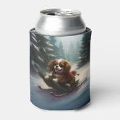 Rafraîchisseur Pour Canette Cavalier King Charles Spaniel neige de Noël (Can devant)