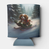 Rafraîchisseur Pour Canette Cavalier King Charles Spaniel neige de Noël (Dos)