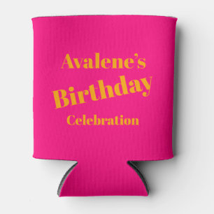 Rafraîchisseur Pour Canette Célébration d'anniversaire Bold Pink et Bright Ora