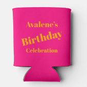 Rafraîchisseur Pour Canette Célébration d'anniversaire Bold Pink et Bright Ora (Dos)