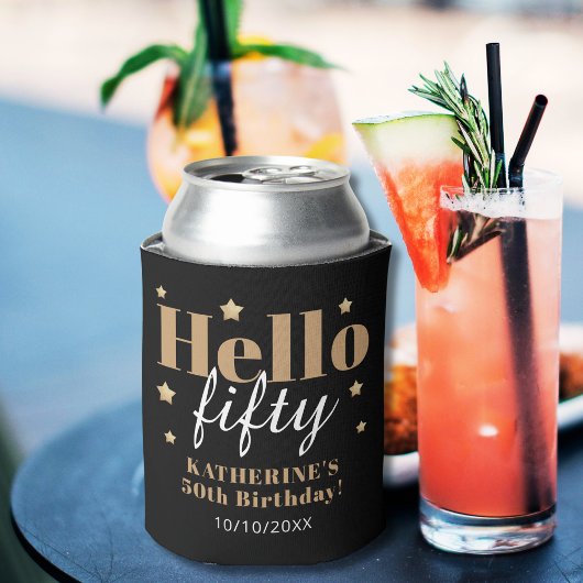 Rafraîchisseur Pour Canette Célébration du 50e anniversaire Noir et or