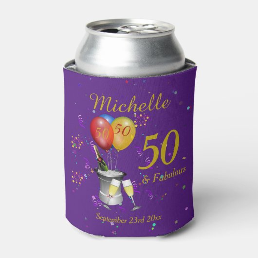 Rafraîchisseur Pour Canette Célébration du 50e anniversaire Purple (Can devant)
