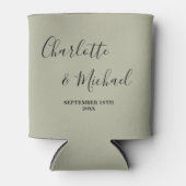 Rafraîchisseur Pour Canette Cement Grey Script Minimalist Wedding (Devant)