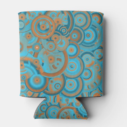 Rafraîchisseur Pour Canette Cercle Concentré Dégradé Orange Rust Turquoise (Dos)
