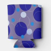 Rafraîchisseur Pour Canette Cercles Bleus Rétro & Ovales Royal Periwinkle Aqua (Dos)