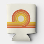 Rafraîchisseur Pour Canette Cercles et lignes de style rétro jaune et orange (Dos)