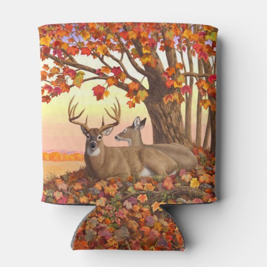 Rafraîchisseur Pour Canette Cerf blanc en automne Nouvelle-Angleterre Couleurs (Dos)