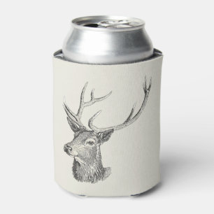 Rafraîchisseur Pour Canette Cerf Buck Head avec Antlers Black and White Art