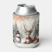 Rafraîchisseur Pour Canette Cerf de Noël/bonhomme de neige en bois classique (Can devant)