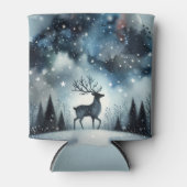 Rafraîchisseur Pour Canette Cerf de Nuit d'Hiver Étoilé (Devant)
