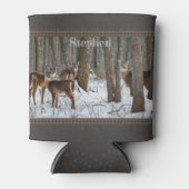 Rafraîchisseur Pour Canette Cerfs et Pinecones d'hiver (Devant)