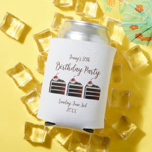 Rafraîchisseur Pour Canette Cerise Forêt-Noire Gâteau Slice Anniversaire Fête  (Été in situ)