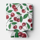 Rafraîchisseur Pour Canette Cerises rouges sur blanc (Dos)