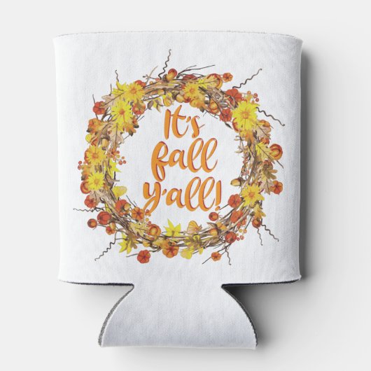 Rafraîchisseur Pour Canette C'est automne Y'all Orange Feuilles d'automne (Dos)