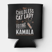 Rafraîchisseur Pour Canette Cette dame aux chats sans enfants vote Kamala (Devant)