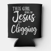 Rafraîchisseur Pour Canette Cette Fille Fonctionne Sur Jésus Et Clogging Gift  (Devant)