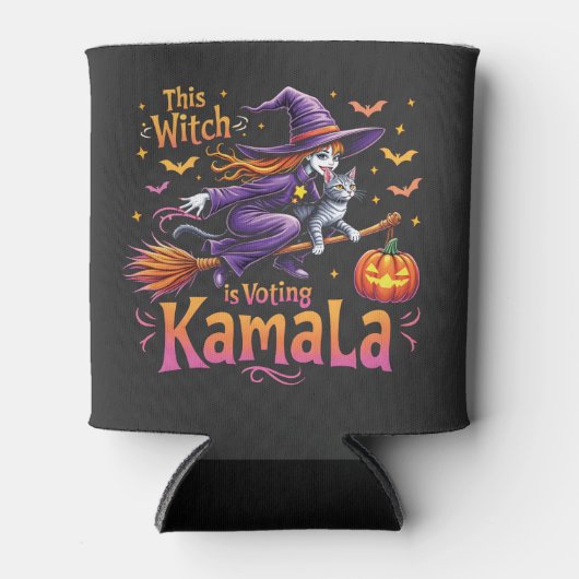 Rafraîchisseur Pour Canette Cette sorcière vote Kamala Cat Lady Harris (Devant)