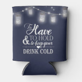 Rafraîchisseur Pour Canette Chaîne Mason Jar Lumières Mariage bleu marine (Devant)