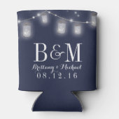 Rafraîchisseur Pour Canette Chaîne Mason Jar Lumières Mariage bleu marine (Dos)