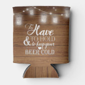 Rafraîchisseur Pour Canette Chaîne Mason Jar Lumières Mariage en bois rustique (Devant)