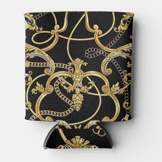 Rafraîchisseur Pour Canette Chaînes d'or baroque Motif sans couture (Devant)