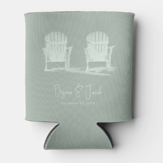 Rafraîchisseur Pour Canette Chaises Adirondack Sage Green Mariage (Devant)