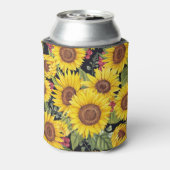 Rafraîchisseur Pour Canette Champ de tournesol : aquarelle noir arrière - plan (Can Dos)