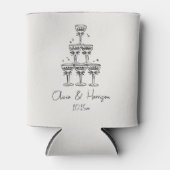 Rafraîchisseur Pour Canette Champagne Tower Doodle Custom Name Wedding (Devant)
