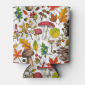 Rafraîchisseur Pour Canette Champignons d'automne, feuilles, noix et baies sur (Devant)